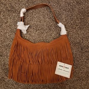 Minnetonka brown suede fringe handbag
